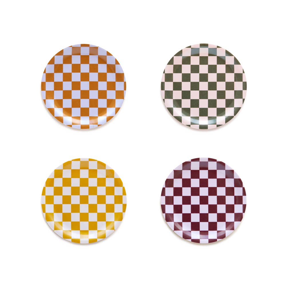CHECKER Coasters - Warm Mix (Set of 4)