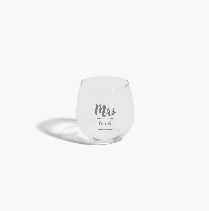 Stemless Glass - Initials (Laser Engraving)