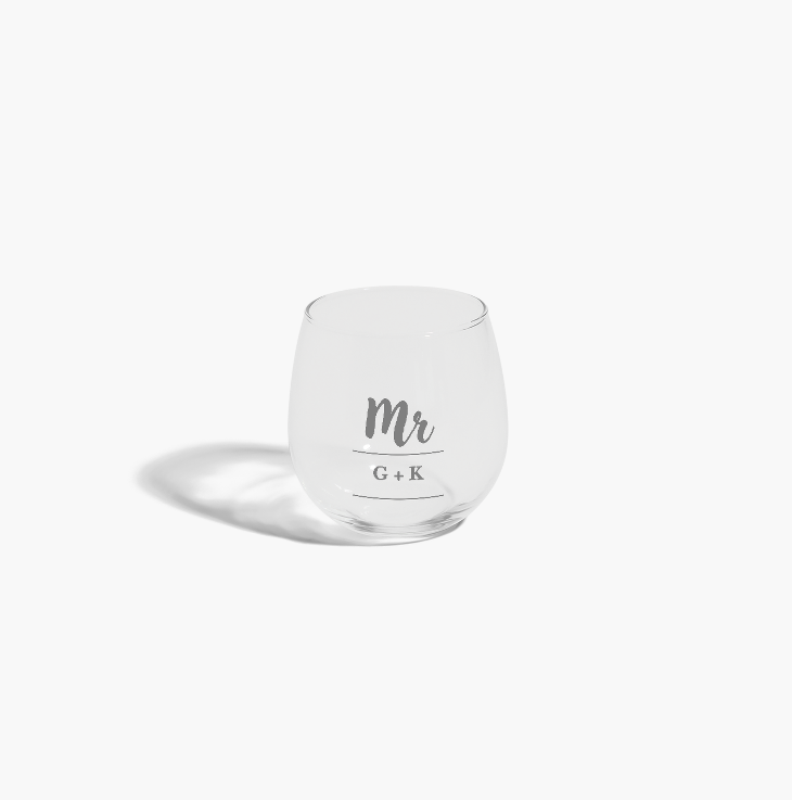 Stemless Glass - Initials (Laser Engraving)
