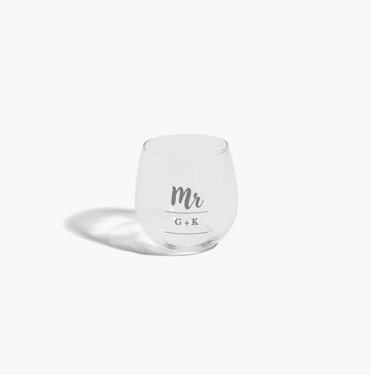 Stemless Glass - Initials (Laser Engraving)