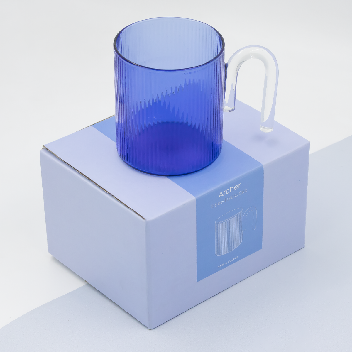 Archer Ribbed Glass Cup