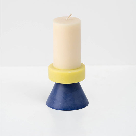 Stack Candle - Tall (WHITE/YELLOW/BLUE)