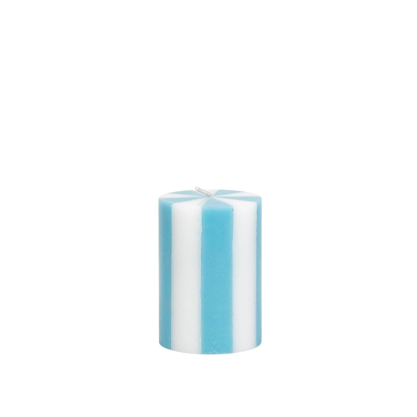 Stripe Pillar Candle - Small (SKY BLUE/ WHITE)
