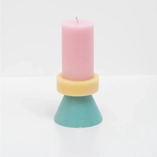 Stack Candle - Tall (FLOSS PINK/ PALE YELLOW/ MINT)
