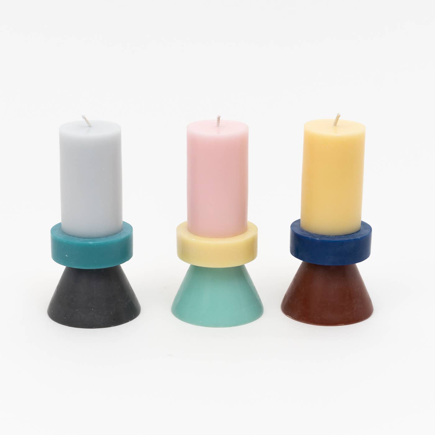 Stack Candle - Tall (FLOSS PINK/ PALE YELLOW/ MINT)