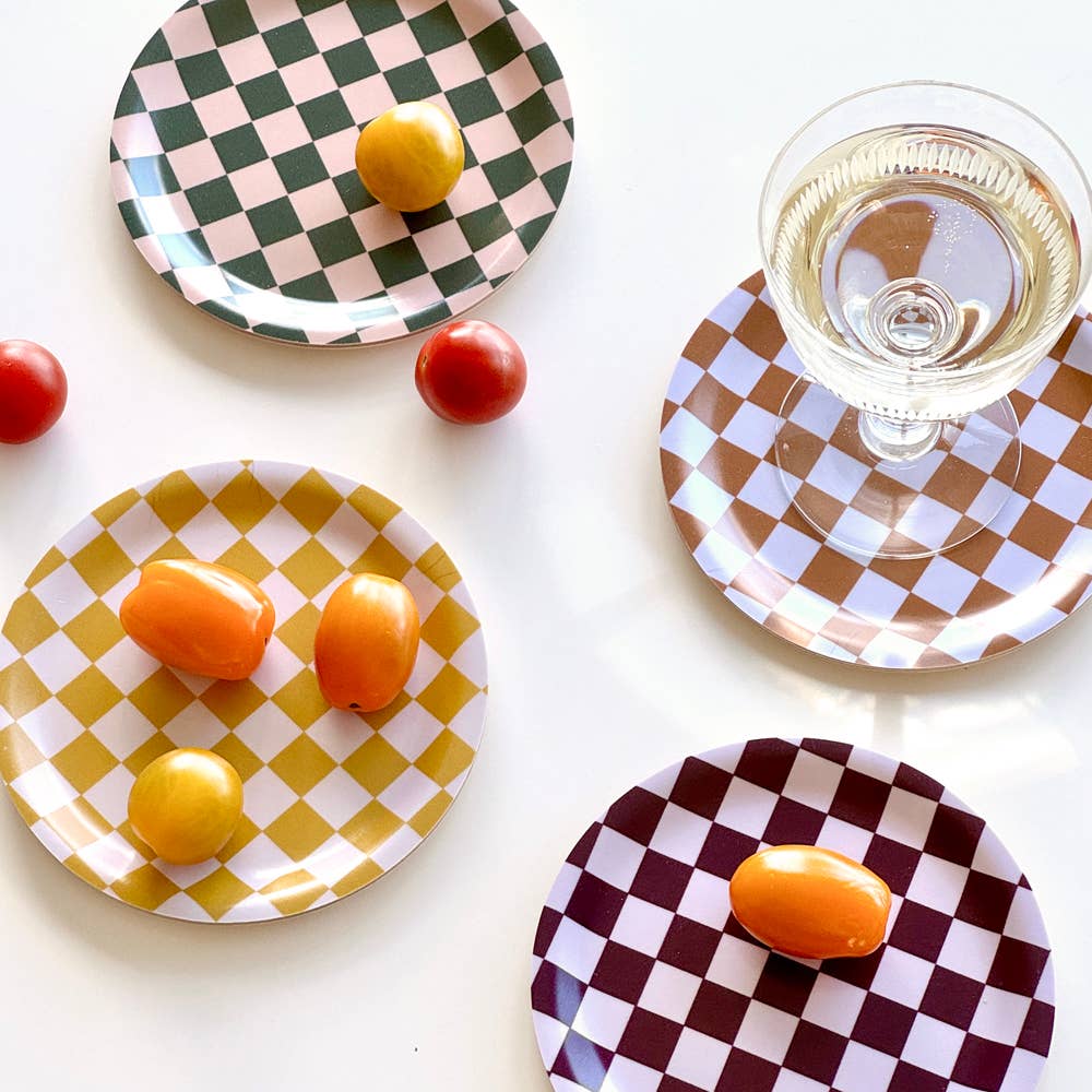 CHECKER Coasters - Warm Mix (Set of 4)